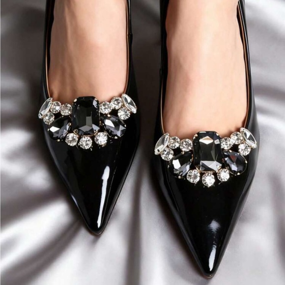 NWOT Rhinestone Embellished Shoe Clips - Picture 1 of 2